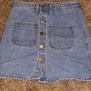 Button Down Jean Skirt